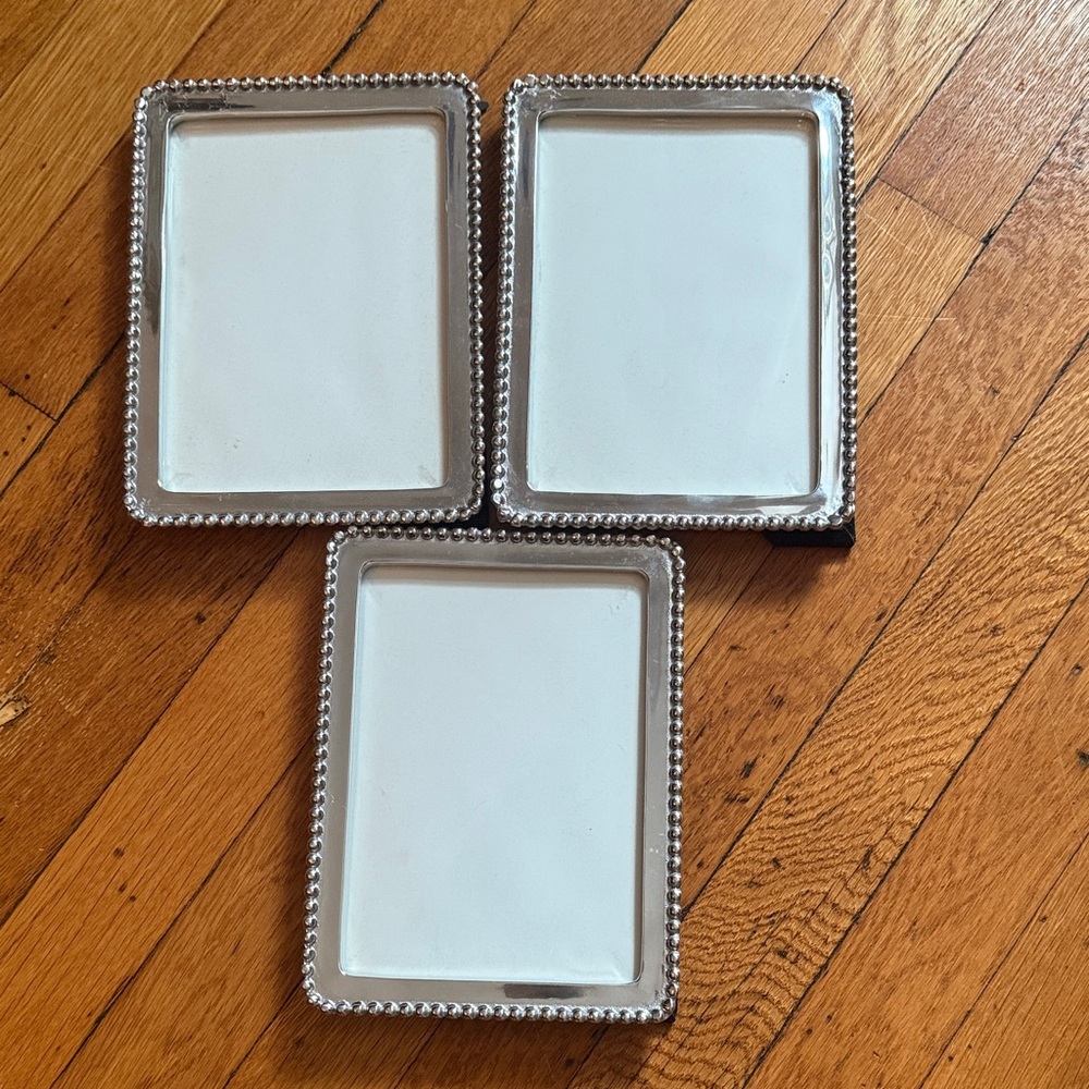Mariposa Beaded Picture Frames (Three) — Classic String of Pearls Collection